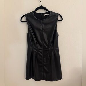 Abercrombie & Fitch Black Faux Leather Mini Dress in Size XSmall Petite